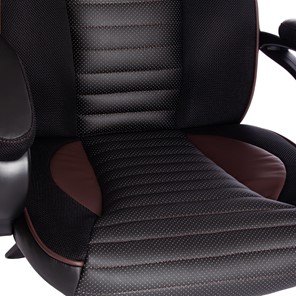 Компьютерное кресло PILOT кож/зам/ткань, черный/черный перфорированный/коричневый, арт.15315 в Перми - предосмотр 9
