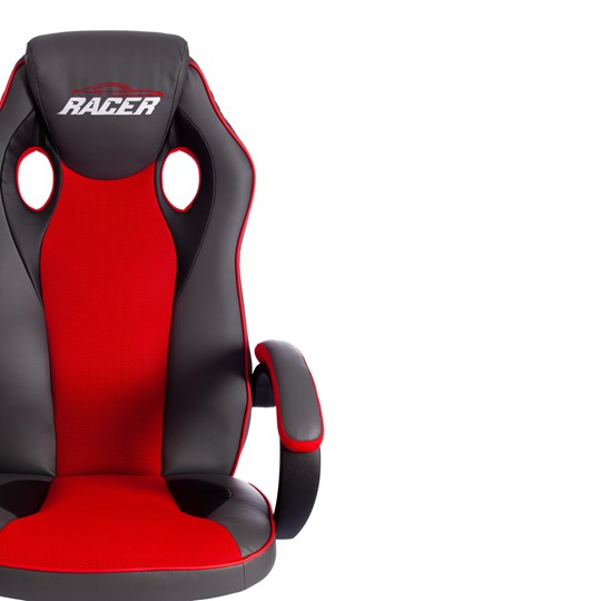 Кресло RACER GT new кож/зам/ткань, металлик/красный, арт.13249 в Перми - изображение 6