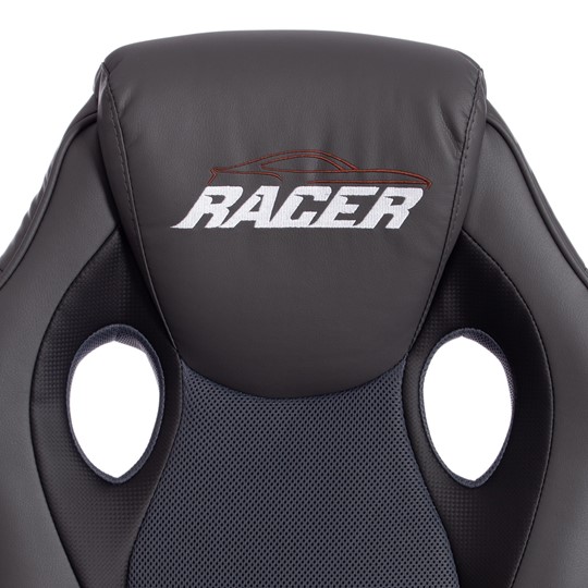 Кресло RACER GT new кож/зам/ткань, металлик/серый, арт.13251 в Перми - изображение 7