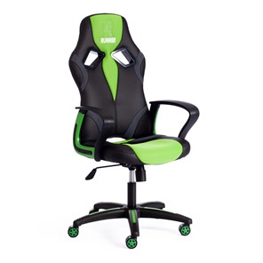 Кресло компьютерное RUNNER кож/зам/ткань, черный/зеленый, арт.11736 в Перми
