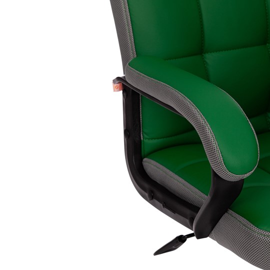 Кресло компьютерное TRENDY (22) кож/зам/ткань, зеленый/серый, арт.19519 в Перми - изображение 9