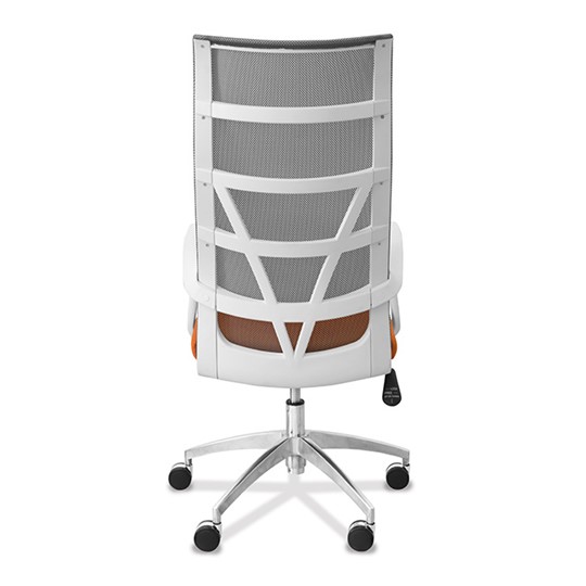 Офисное кресло для руководителя Топ X белый каркас, сетка/ткань TW / серая/салатовая в Перми - изображение 1