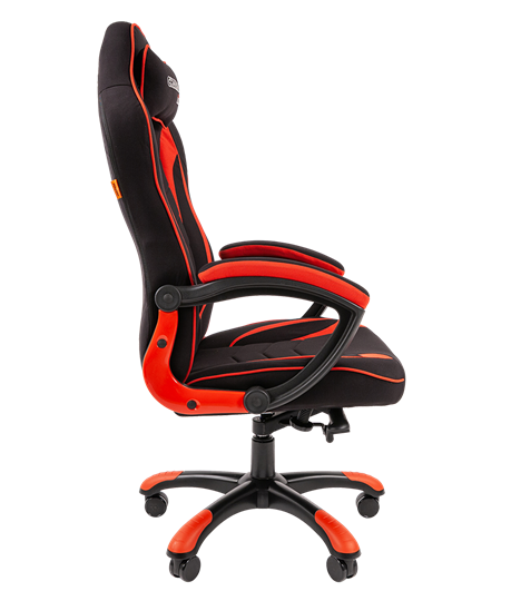 Кресло игровое CHAIRMAN GAME 28 Полиэстер комбинированная ткань красный/черный в Перми - изображение 3