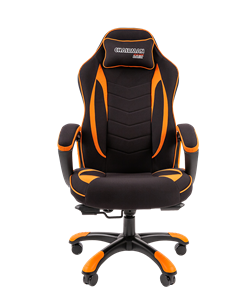 Кресло игровое CHAIRMAN GAME 28 Полиэстер комбинированная ткань оранжевый/черный в Перми - предосмотр 2