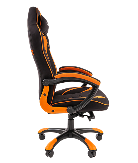 Кресло игровое CHAIRMAN GAME 28 Полиэстер комбинированная ткань оранжевый/черный в Перми - изображение 3