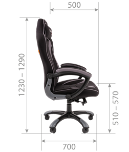 Кресло игровое CHAIRMAN GAME 28 Полиэстер комбинированная ткань оранжевый/черный в Перми - предосмотр 4