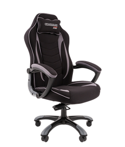 Кресло игровое CHAIRMAN GAME 28 Полиэстер комбинированная ткань серый/черный в Перми - предосмотр