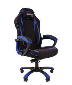 Кресло игровое CHAIRMAN GAME 28 Полиэстер комбинированная ткань синий/черный в Перми - предосмотр 1