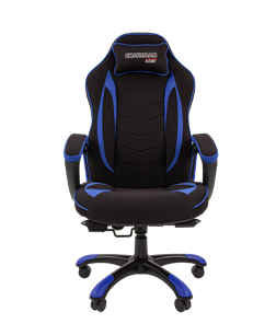Кресло игровое CHAIRMAN GAME 28 Полиэстер комбинированная ткань синий/черный в Перми - предосмотр 2