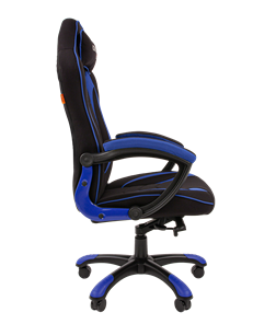 Кресло игровое CHAIRMAN GAME 28 Полиэстер комбинированная ткань синий/черный в Перми - предосмотр 3