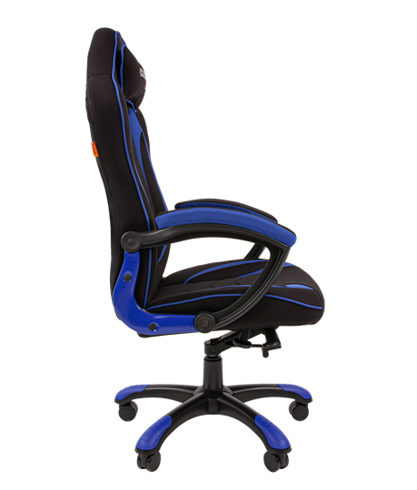 Кресло игровое CHAIRMAN GAME 28 Полиэстер комбинированная ткань синий/черный в Перми - изображение 3