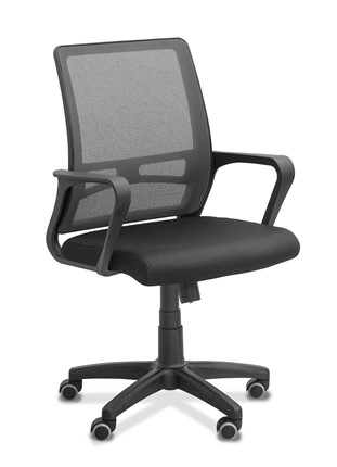 Кресло для сотрудника Акцент, сетка YM/ткань TW / черная/серая в Перми - изображение