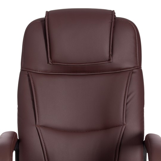 Компьютерное кресло BERGAMO Хром (22) кож/зам, коричневый, арт.19369 в Перми - изображение 6