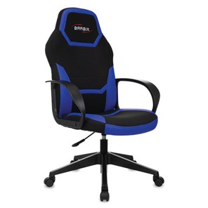Кресло офисное BRABIX "Alpha GM-018", ткань/экокожа, черное/синее, 532638, GM-018_532638 в Перми