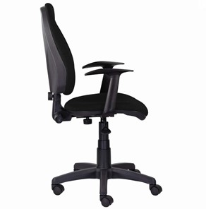 Кресло в офис Brabix Comfort MG-321, регулируемая эргономичная спинка, ткань, черное в Перми - предосмотр 1