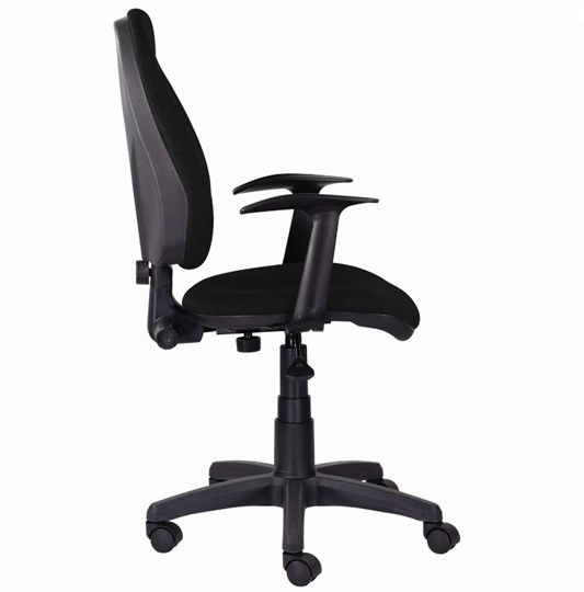 Кресло в офис Brabix Comfort MG-321, регулируемая эргономичная спинка, ткань, черное в Перми - изображение 1