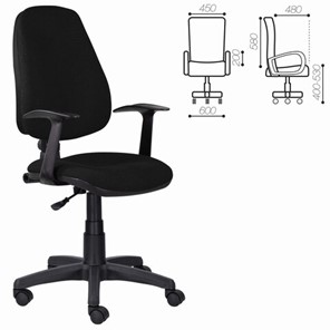 Кресло в офис Brabix Comfort MG-321, регулируемая эргономичная спинка, ткань, черное в Перми - предосмотр 5