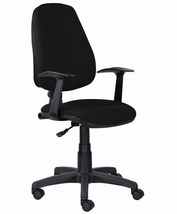 Кресло в офис Brabix Comfort MG-321, регулируемая эргономичная спинка, ткань, черное в Перми - изображение