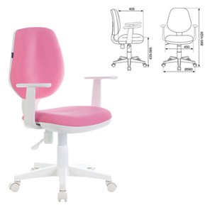 Офисное кресло Brabix Fancy MG-201W (с подлокотниками, пластик белый, розовое) 532409 в Кунгуре - предосмотр 3