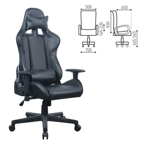 Офисное кресло Brabix GT Carbon GM-115 (две подушки, экокожа, черное) 531932 в Кунгуре - изображение 15