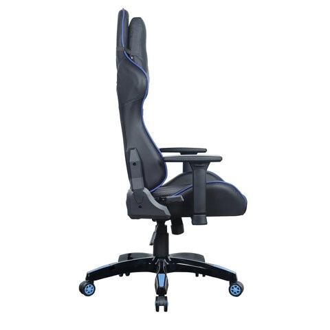 Компьютерное кресло BRABIX "GT Carbon GM-120", две подушки, экокожа, черное/синее, 531930 в Перми - изображение 4