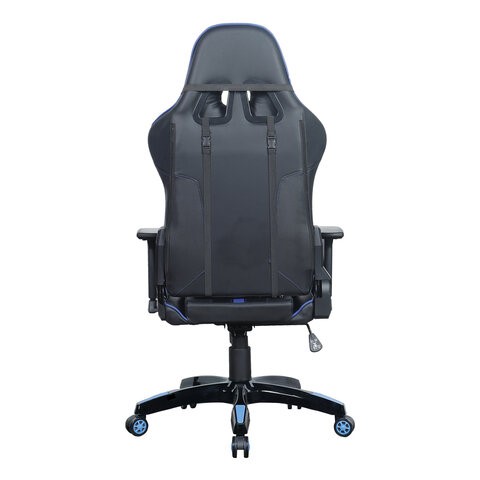 Компьютерное кресло BRABIX "GT Carbon GM-120", две подушки, экокожа, черное/синее, 531930 в Перми - изображение 6