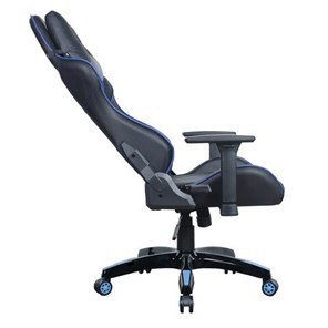 Компьютерное кресло BRABIX "GT Carbon GM-120", две подушки, экокожа, черное/синее, 531930 в Перми - предосмотр 7