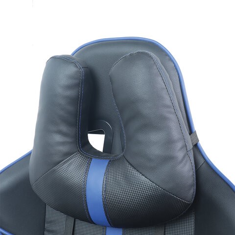 Компьютерное кресло BRABIX "GT Carbon GM-120", две подушки, экокожа, черное/синее, 531930 в Перми - изображение 8
