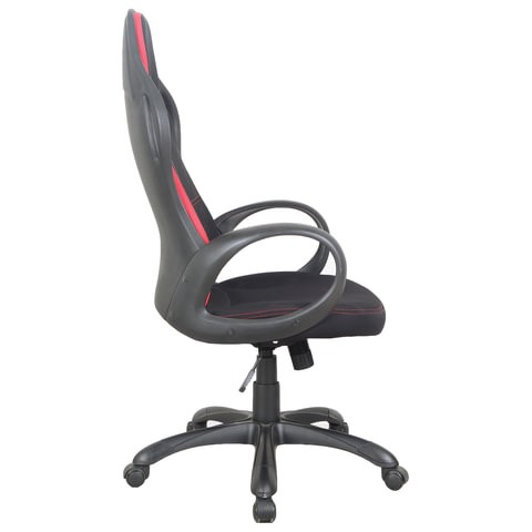 Офисное кресло Brabix Premium Force EX-516 (ткань, черное/вставки красные) 531571 в Кунгуре - изображение 2