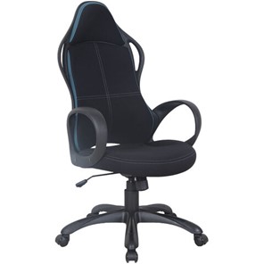 Кресло компьютерное Brabix Premium Force EX-516 (ткань, черное/вставки синие) 531572 в Перми