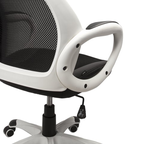 Компьютерное кресло Brabix Premium Genesis EX-517 (пластик белый, ткань/экокожа/сетка черная) 531573 в Перми - изображение 5
