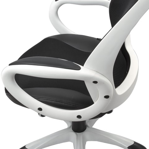 Компьютерное кресло Brabix Premium Genesis EX-517 (пластик белый, ткань/экокожа/сетка черная) 531573 в Перми - изображение 6