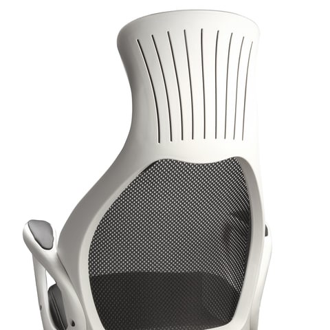 Компьютерное кресло Brabix Premium Genesis EX-517 (пластик белый, ткань/экокожа/сетка черная) 531573 в Перми - изображение 7