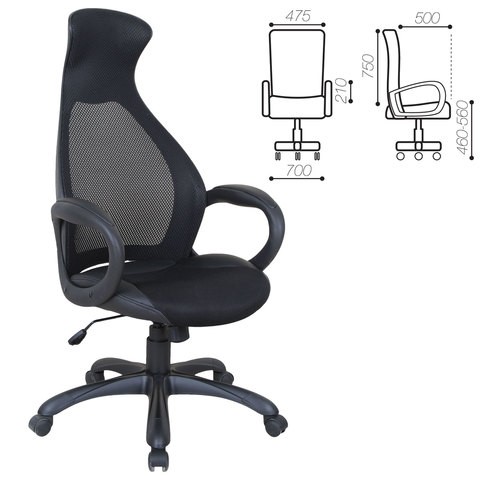 Компьютерное кресло Brabix Premium Genesis EX-517 (пластик черный, ткань/экокожа/сетка черная)   531574 в Березниках - изображение 1