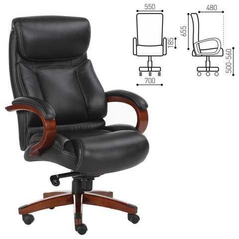 Офисное кресло Brabix Premium Infinity EX-707 (дерево, натуральная кожа, черное) 531826 в Перми - изображение 15