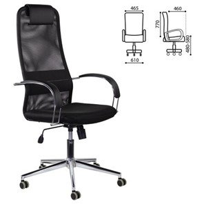 Офисное кресло Brabix Premium Pilot EX-610 CH (хром, ткань-сетка, черное) 532417 в Перми - предосмотр 6