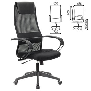 Кресло компьютерное Brabix Premium Stalker EX-608 PL (ткань-сетка/кожзам, черное) 532090 в Перми - предосмотр 11