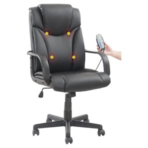 Кресло офисное BRABIX "Relax MS-001", 4 массажных модуля, экокожа, черное, 532519 в Перми