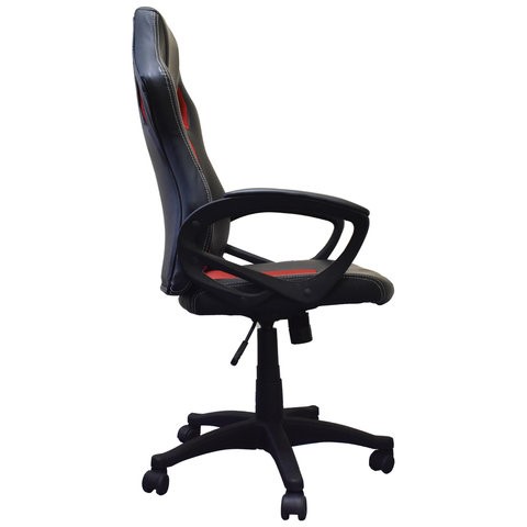 Компьютерное кресло Brabix Rider EX-544 (экокожа черная/ткань красная) 531583 в Перми - изображение 2