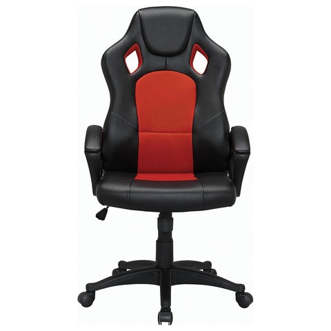 Компьютерное кресло Brabix Rider EX-544 (экокожа черная/ткань красная) 531583 в Перми - изображение 3