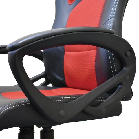 Компьютерное кресло Brabix Rider EX-544 (экокожа черная/ткань красная) 531583 в Перми - изображение 4