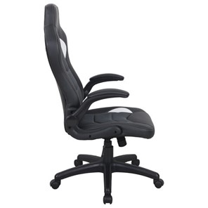 Кресло офисное BRABIX "Skill GM-005", откидные подлокотники, экокожа, черное/белое, 532493 в Перми - предосмотр 1