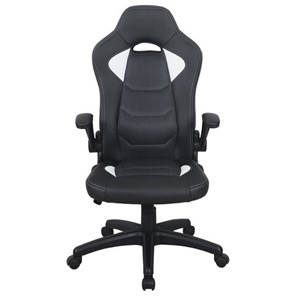 Кресло офисное BRABIX "Skill GM-005", откидные подлокотники, экокожа, черное/белое, 532493 в Кунгуре - предосмотр 2