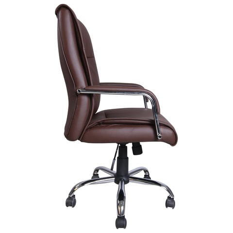 Компьютерное кресло BRABIX "Space EX-508", экокожа, хром, коричневое, 531164 в Перми - изображение 2