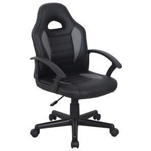 Кресло офисное BRABIX "Spark GM-201", экокожа, черное/серое, 532504 в Перми