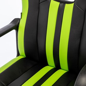 Кресло офисное BRABIX "Stripe GM-202", экокожа, черное/зеленое, 532511 в Перми - предосмотр 10