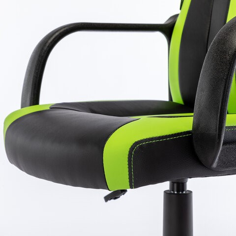 Кресло офисное BRABIX "Stripe GM-202", экокожа, черное/зеленое, 532511 в Перми - изображение 11