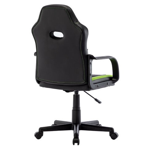 Кресло офисное BRABIX "Stripe GM-202", экокожа, черное/зеленое, 532511 в Перми - изображение 2