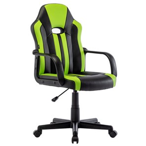 Кресло офисное BRABIX "Stripe GM-202", экокожа, черное/зеленое, 532511 в Перми - предосмотр