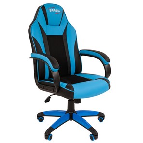 Кресло офисное BRABIX "Tanto GM-171", TW/экокожа, черное/голубое, 532575, 7083503 в Перми